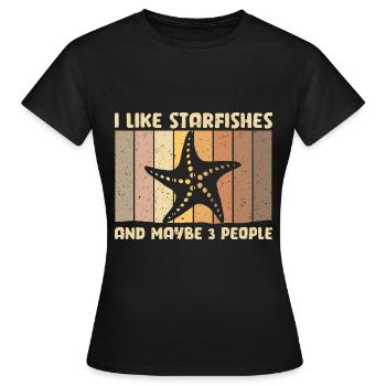 Seestern - Frauen T-Shirt - Schwarz - Vorne - AI Model Female 172 dark (172cm)