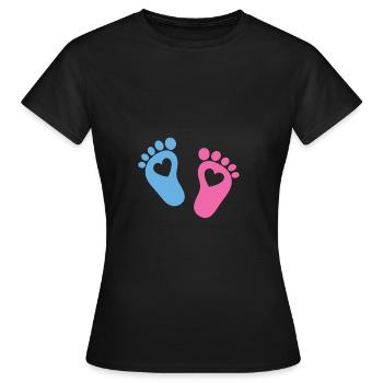 Babyfusse avec des cœurs - T-shirt Femme - noir - Devant - AI Model Female 172 dark (172cm)