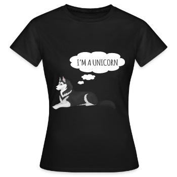 Husky - T-shirt Femme - noir - Devant - AI Model Female 172 dark (172cm)