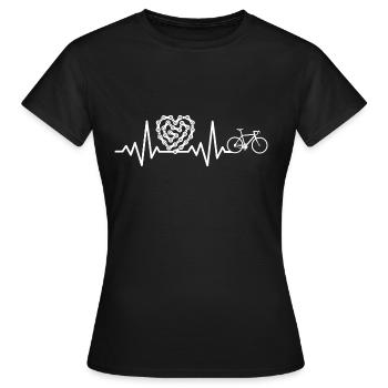 j aime le vélo tension rythm velo vélos velos cool - T-shirt Femme - noir - Devant - AI Model Female 172 dark (172cm)