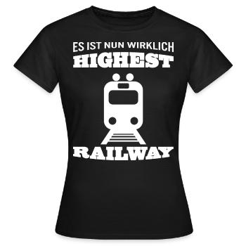 Le plus haut chemin de fer Highest Railway Denglisch - T-shirt Femme - noir - Devant - AI Model Female 172 dark (172cm)