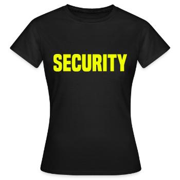 Security Bodyguard Security Service Bouncer - Women's T-Shirt - black - Front - AI Model Female 172 dark (172cm)