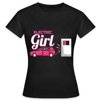 Cadeau de voiture électrique femmes - voiture électrique - T-shirt Femme - noir - Devant - AI Model Female 172 dark (172cm)