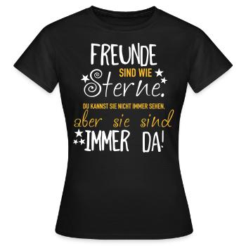 Freunde sind wie Sterne - Frauen T-Shirt - Schwarz - Vorne - AI Model Female 172 dark (172cm)
