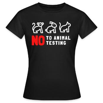 Non à l’expérimentation animale Défense de la protection des animaux - T-shirt Femme - noir - Devant - AI Model Female 172 dark (172cm)