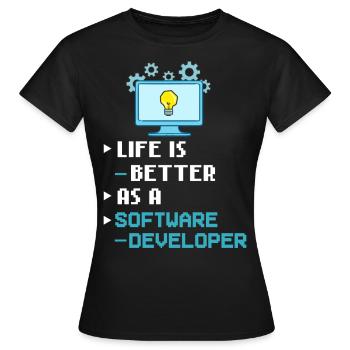 Développeur de logiciels de développement de logiciels - T-shirt Femme - noir - Devant - AI Model Female 172 dark (172cm)