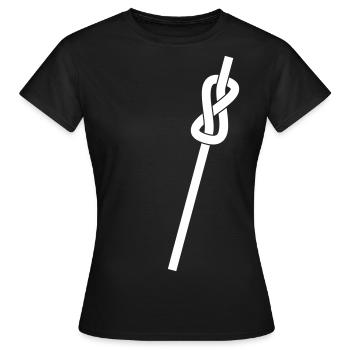 Nœuds d’escalade - T-shirt Femme - noir - Devant - AI Model Female 172 dark (172cm)
