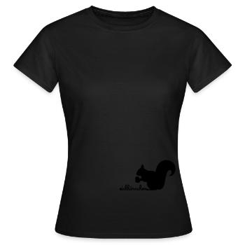 Eichhörnchen mit Eichel - Frauen T-Shirt - Schwarz - Vorne - AI Model Female 172 dark (172cm)