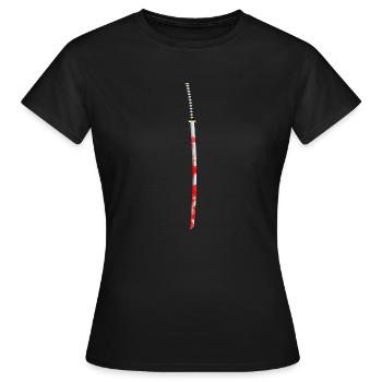 Blutiges Samurai Schwert - Frauen T-Shirt - Schwarz - Vorne - AI Model Female 172 dark (172cm)