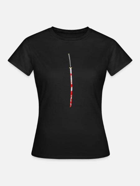 Blutiges Samurai Schwert - Frauen T-Shirt - Schwarz