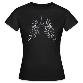 Bronches Poumons - T-shirt Femme - noir - Devant - AI Model Female 172 dark (172cm)