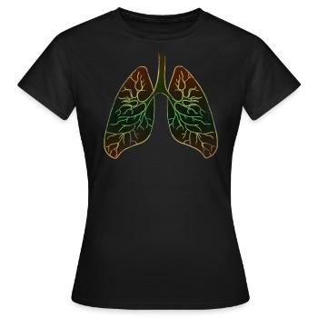 Lunge Organ - Frauen T-Shirt - Schwarz - Vorne - AI Model Female 172 dark (172cm)