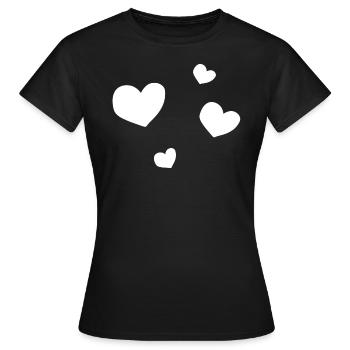 vier Herzen - Frauen T-Shirt - Schwarz - Vorne - AI Model Female 172 dark (172cm)