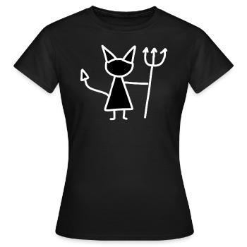 Teufel böse - Frauen T-Shirt - Schwarz - Vorne - AI Model Female 172 dark (172cm)