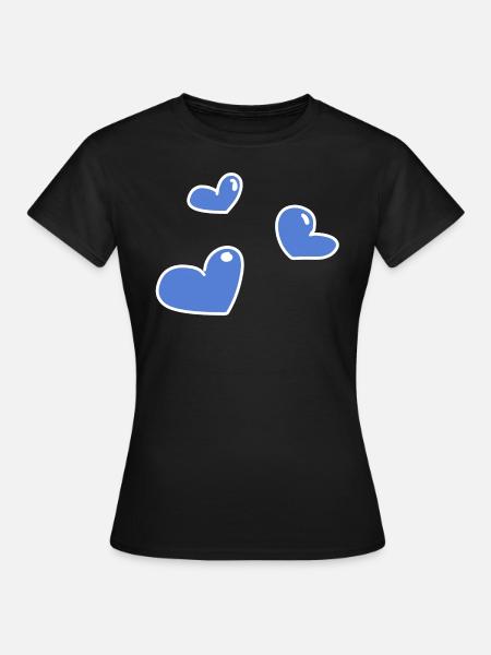 blaue herzen - Frauen T-Shirt - Schwarz