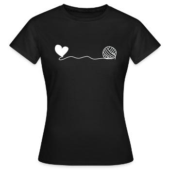 heart wool - Women's T-Shirt - black - Front - AI Model Female 172 dark (172cm)