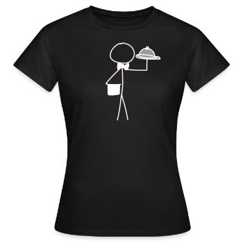 serve waiters - Women's T-Shirt - black - Front - AI Model Female 172 dark (172cm)
