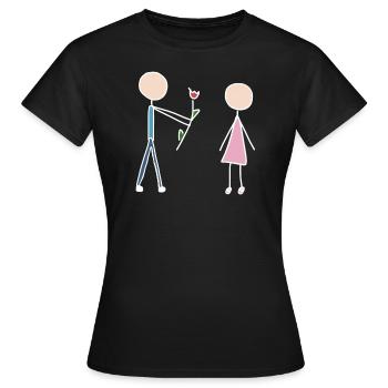 liebespaar verliebt - Frauen T-Shirt - Schwarz - Vorne - AI Model Female 172 dark (172cm)