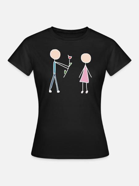 liebespaar verliebt - Frauen T-Shirt - Schwarz
