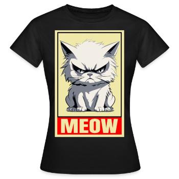 Cat Meow Grumpy Grumpy Grumpy Funny - Women's T-Shirt - black - Front - AI Model Female 172 dark (172cm)