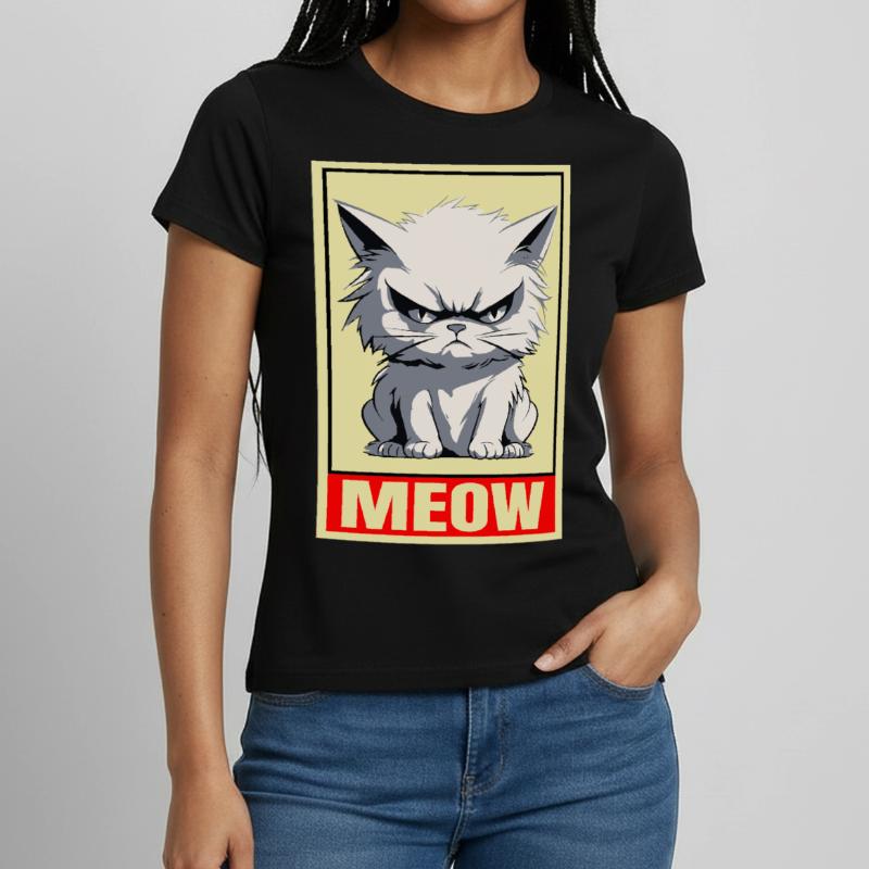 Cat Meow Grumpy Grumpy Grumpy Funny Women's T-Shirt