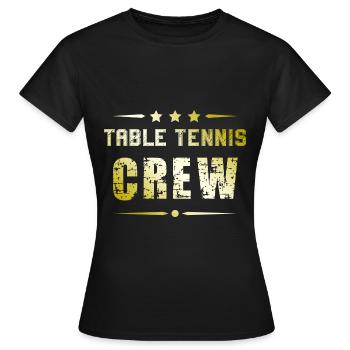 Table Tennis Crew - Frauen T-Shirt - Schwarz - Vorne - AI Model Female 172 dark (172cm)