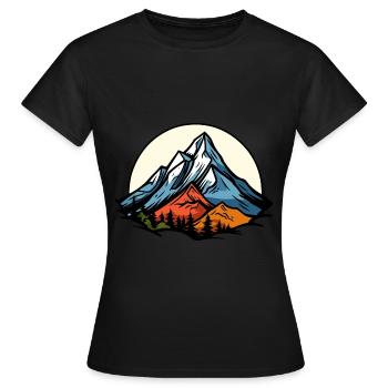 Alpen Berge Symbol - Frauen T-Shirt - Schwarz - Vorne - AI Model Female 172 dark (172cm)