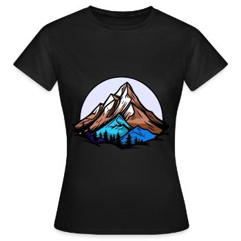 Alpen Berge Symbol - Frauen T-Shirt - Schwarz - Vorne - AI Model Female 172 dark (172cm)
