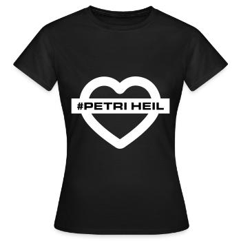 Petri Heil Pêche au cœur - T-shirt Femme - noir - Devant - AI Model Female 172 dark (172cm)