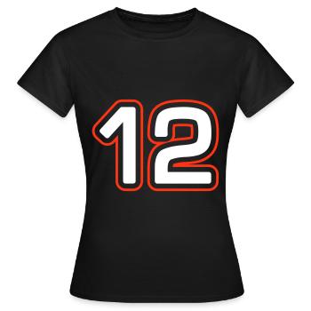 Symbole de 12 chiffres - T-shirt Femme - noir - Devant - AI Model Female 172 dark (172cm)
