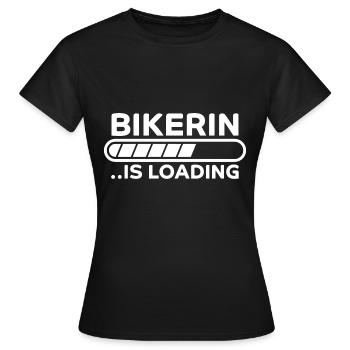 Bikerin Lustiger Spruch Bike Fun Sprüche Geschenk - Frauen T-Shirt - Schwarz - Vorne - AI Model Female 172 dark (172cm)