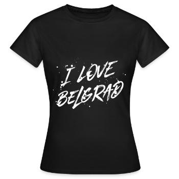 J’aime Belgrade - T-shirt Femme - noir - Devant - AI Model Female 172 dark (172cm)