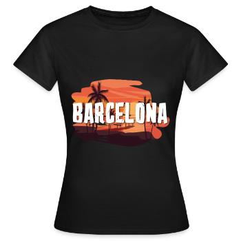 Barcelone - T-shirt Femme - noir - Devant - AI Model Female 172 dark (172cm)