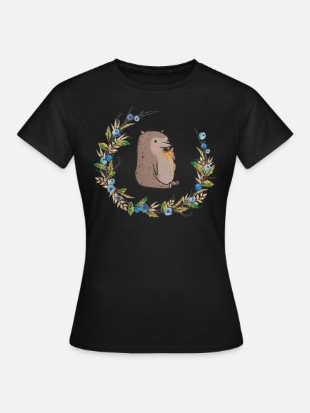 Ours au miel avec des myrtilles - T-shirt Femme - noir