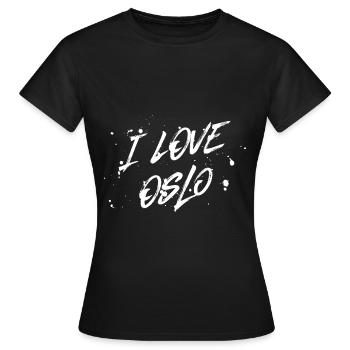 J’aime Oslo - T-shirt Femme - noir - Devant - AI Model Female 172 dark (172cm)
