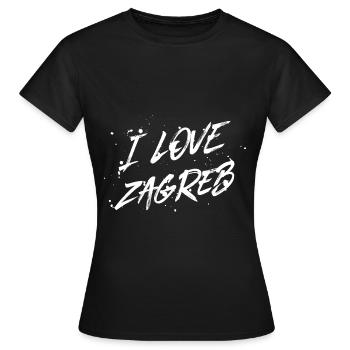 J’aime Zagreb - T-shirt Femme - noir - Devant - AI Model Female 172 dark (172cm)