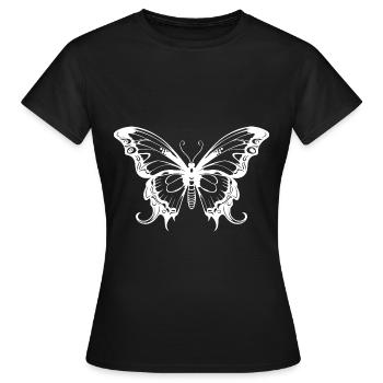 Schmetterling Silhouette Falter Boho - Frauen T-Shirt - Schwarz - Vorne - AI Model Female 172 dark (172cm)
