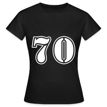 Symbole de 70 chiffres - T-shirt Femme - noir - Devant - AI Model Female 172 dark (172cm)