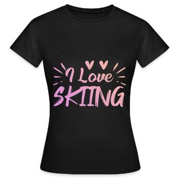 J’adore skier - T-shirt Femme - noir - Devant - AI Model Female 172 dark (172cm)