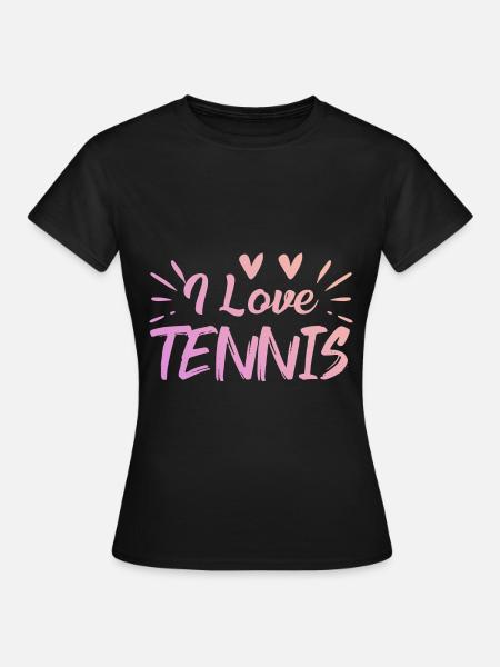Ich liebe Tennis - Frauen T-Shirt - Schwarz