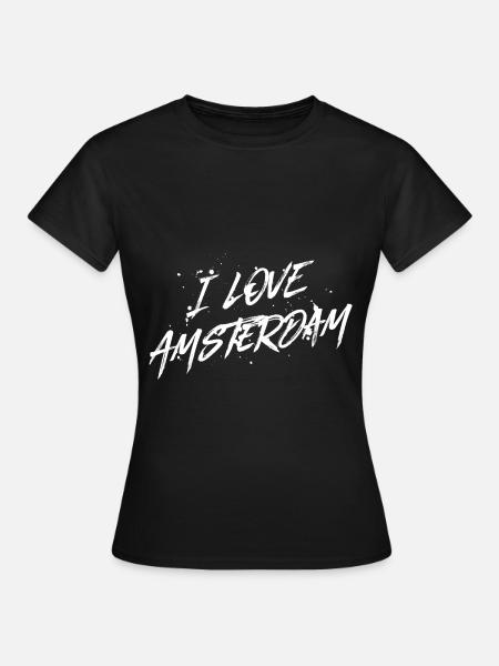 I Love Amsterdam - Frauen T-Shirt - Schwarz