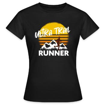 Trail Running & Berglauf, Ultra Trail Runner - Frauen T-Shirt - Schwarz - Vorne - AI Model Female 172 dark (172cm)