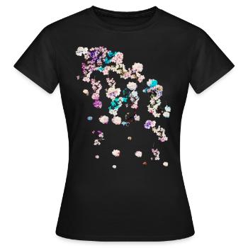 Fleur de cerisier,fleurs,fleurs,fleurs,fleurs - T-shirt Femme - noir - Devant - AI Model Female 172 dark (172cm)