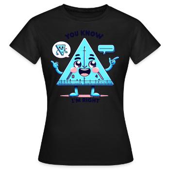 Triangle Ruler's Angle on Fun - Women's T-Shirt - black - Front - AI Model Female 172 dark (172cm)
