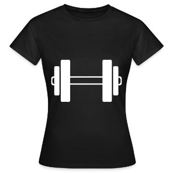 symbole d'icône haltère - T-shirt Femme - noir - Devant - AI Model Female 172 dark (172cm)