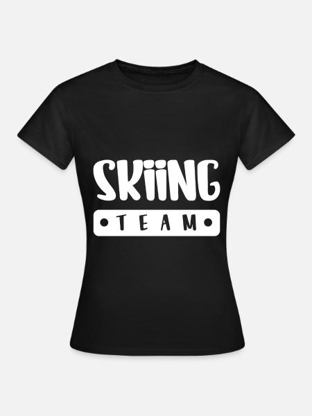 Skiing Team - Frauen T-Shirt - Schwarz