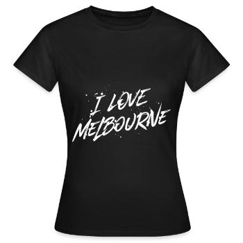 I Love Melbourne - Frauen T-Shirt - Schwarz - Vorne - AI Model Female 172 dark (172cm)