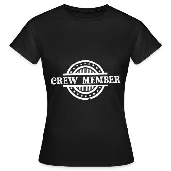 Tampon de membre d’équipage - T-shirt Femme - noir - Devant - AI Model Female 172 dark (172cm)