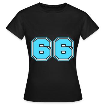 66 Numéro de numéro - T-shirt Femme - noir - Devant - AI Model Female 172 dark (172cm)