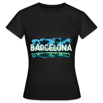 Barcelone - T-shirt Femme - noir - Devant - AI Model Female 172 dark (172cm)